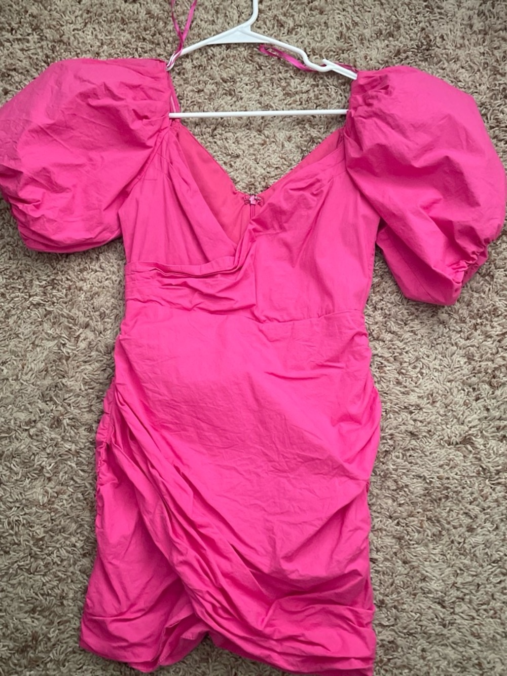 DO+BE Fuchsia Puff-Sleeve Mini Dress